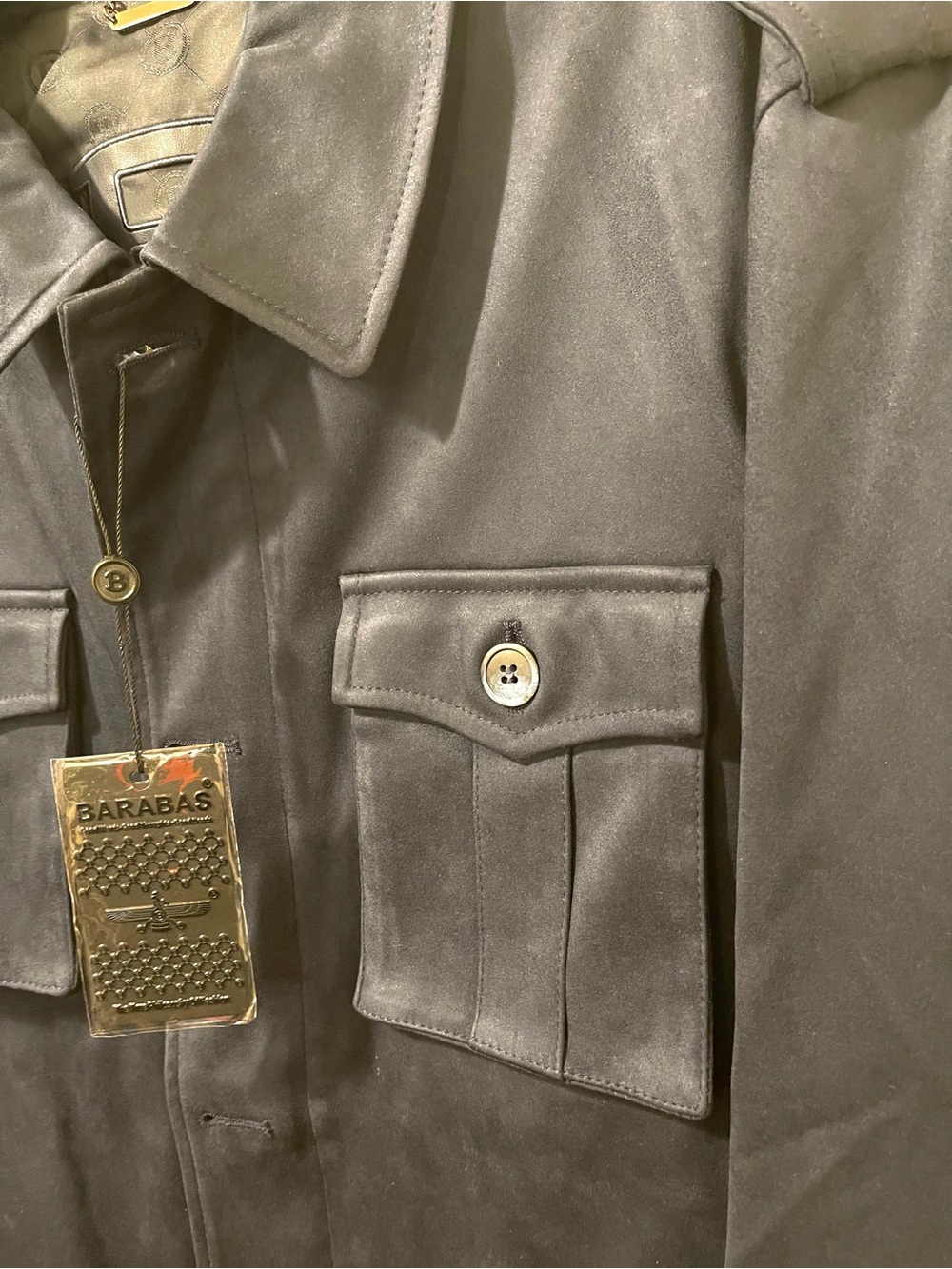 Barabas Men's Suede Navy Field Jacket - Classic Utility Style